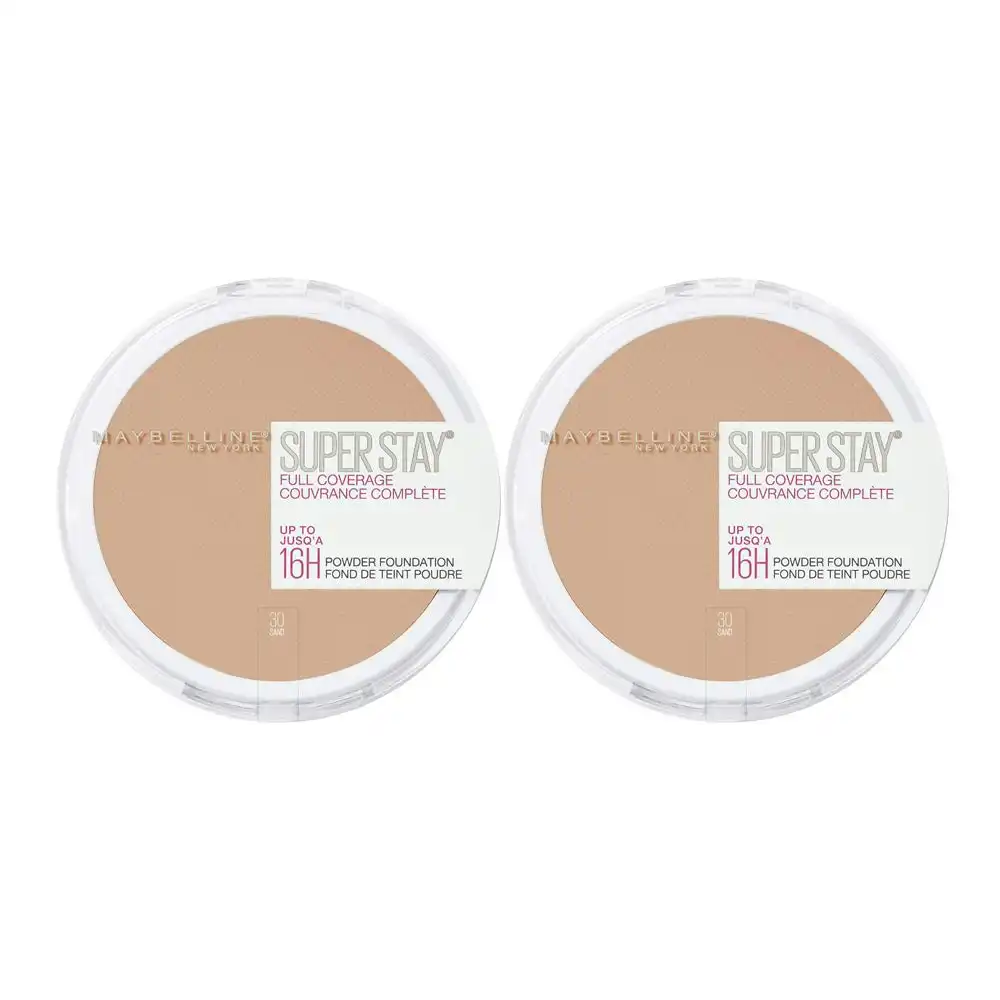 Maybelline Super Stay Full Coverage 16h Powder 9g 30 Sand - 2 Pack