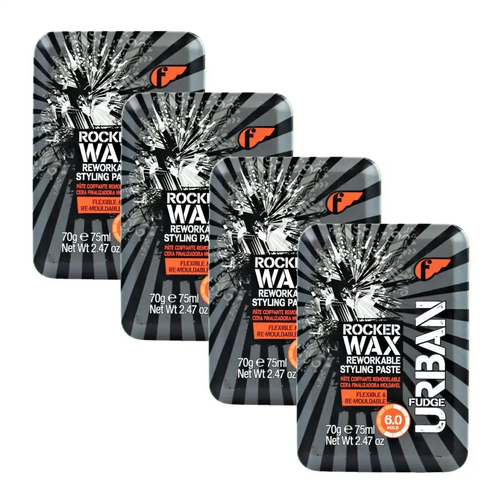 Fudge Urban Rocker Wax Reworkable Styling Paste 75ml - 4 Pack