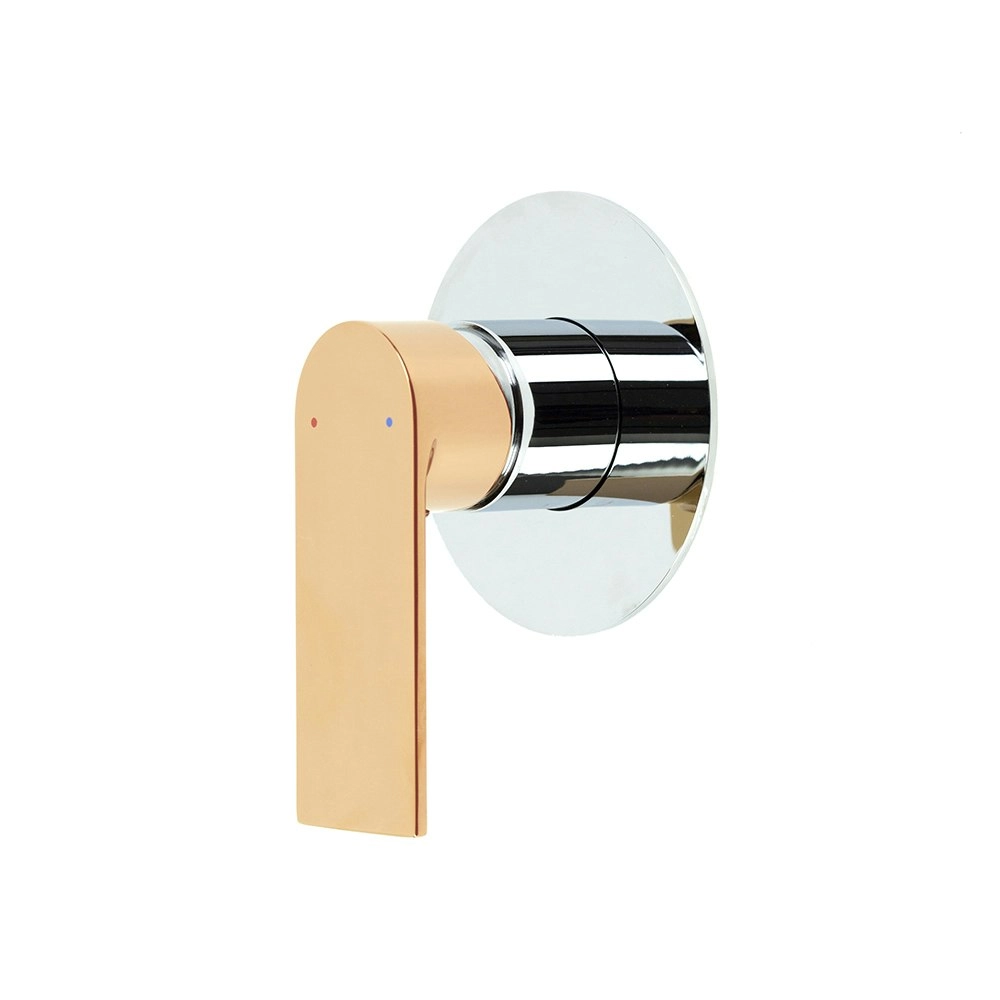 Aguzzo Prato Wall Mounted Bath & Shower Mixer - Chrome With Rose Gold