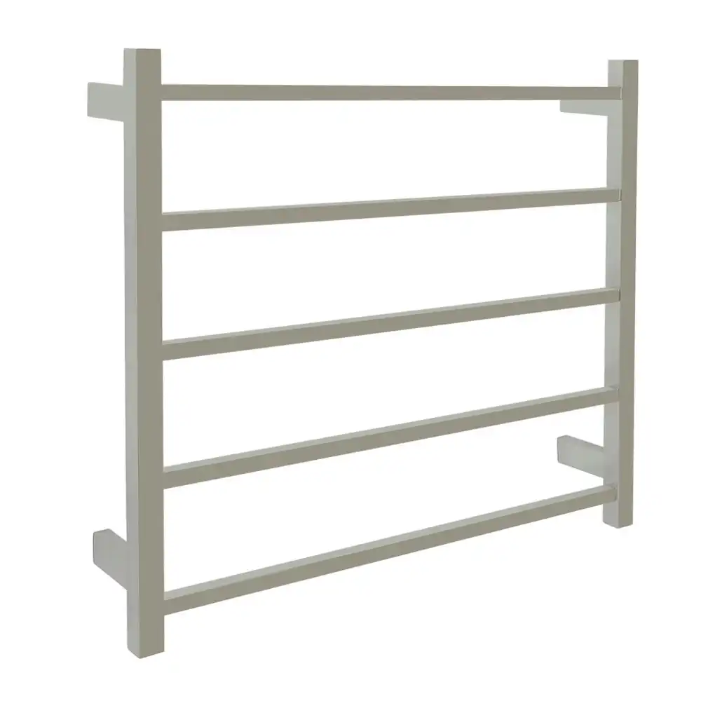 Aguzzo Ezy Fit Dual Wired Square Tube Heated Towel Rail 75 x 70cm - Polished SS