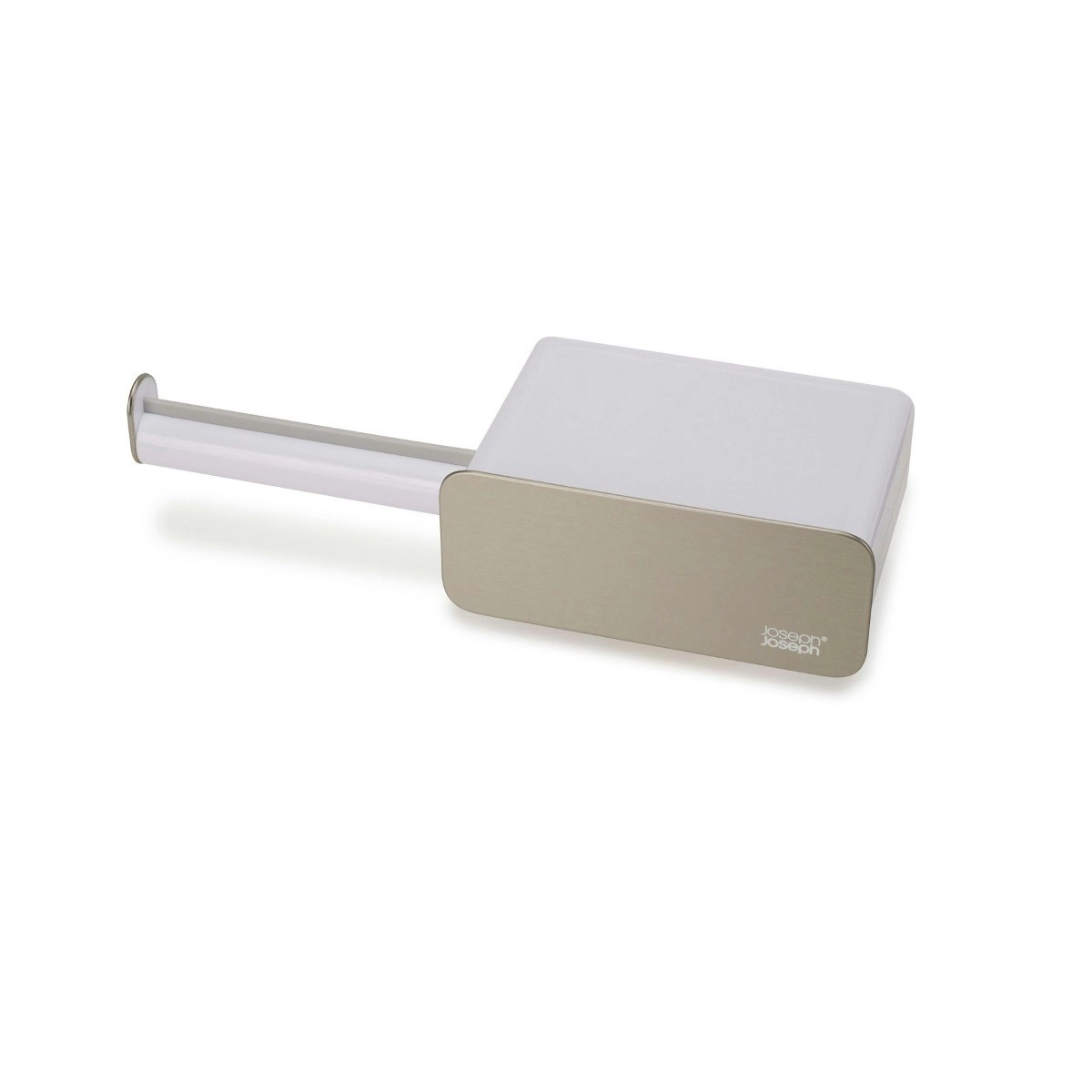 Joseph Joseph EasyStore Steel Wall-Mounted Toilet Roll Holder - White