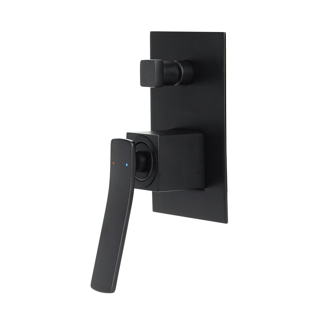 Aguzzo Cortina Wall Mounted Shower Mixer with Diverter - Matte Black