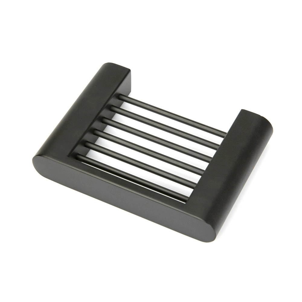 Vale Fluid Stainless Steel Soap Basket Dish - Matte Black