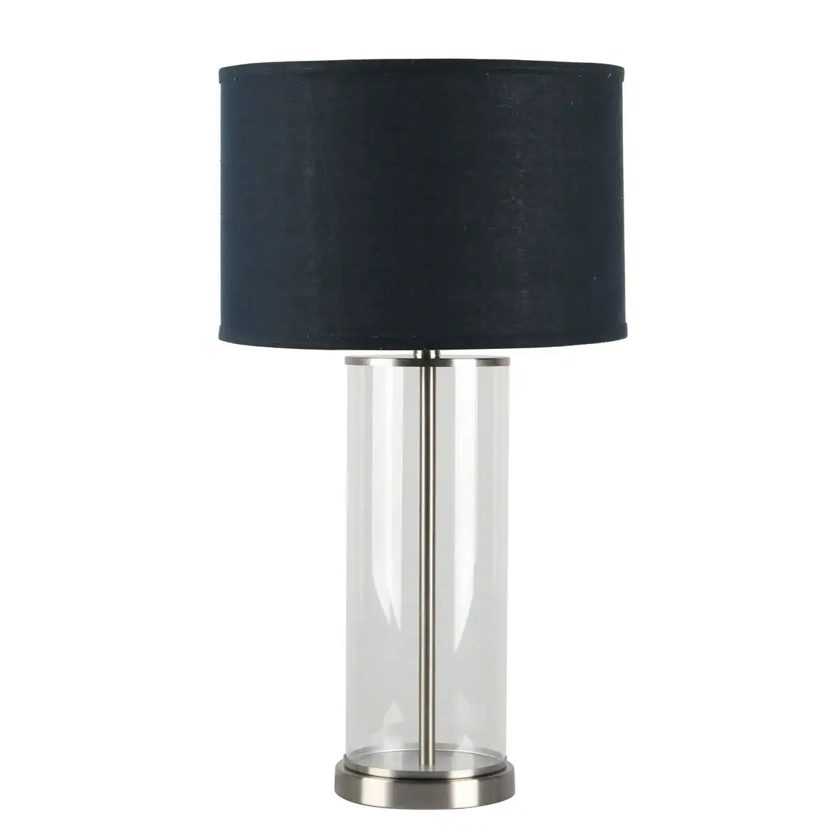 Cafe Lighting Left Bank Table Lamp - Nickel with Navy Shade