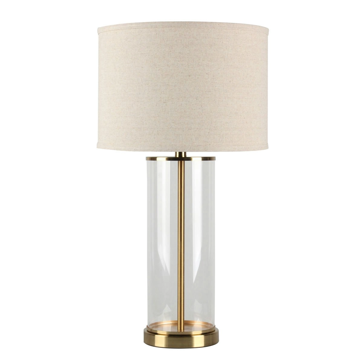 Cafe Lighting Left Bank Table Lamp - Brass with Natural Shade