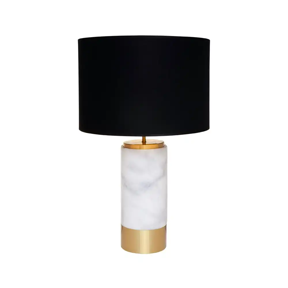 Cafe Lighting Paola Marble Table Lamp - White with Black Shade