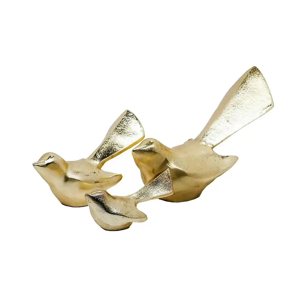 Set of 3 SSH Collection Tweet 5.5&#44; 11 and 15cm Tall Decorative Birds - Gold
