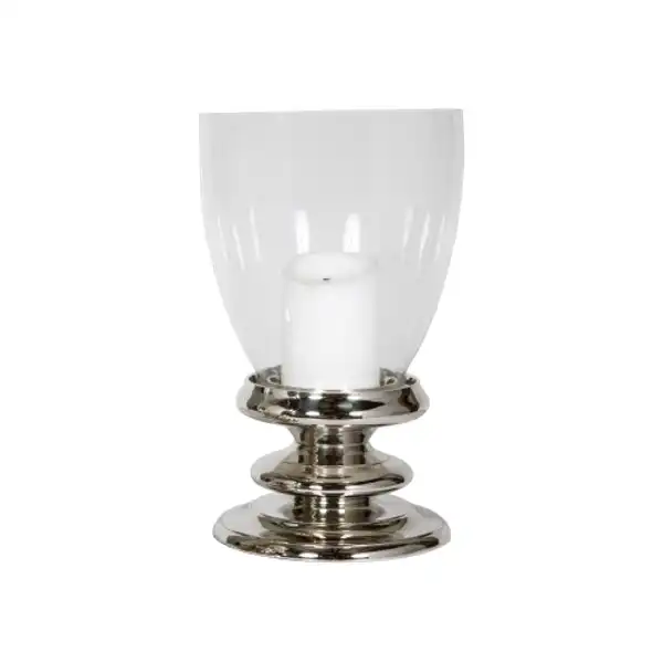 SSH Collection Jackie 43cm Tall Hurricane Lamp - Polished Nickel Stand