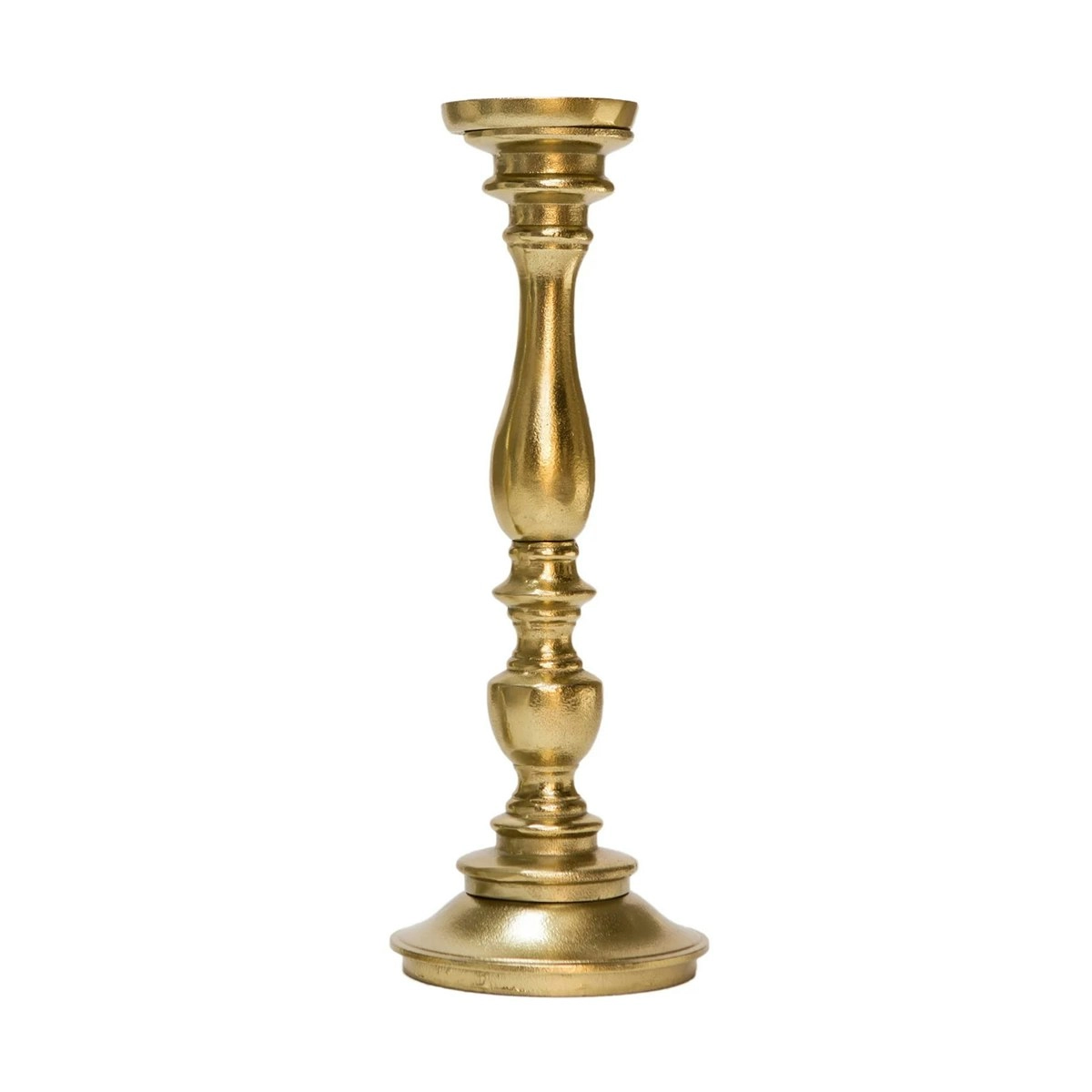 SSH Collection Alexa 44cm Tall Single Candle Stand - Brass