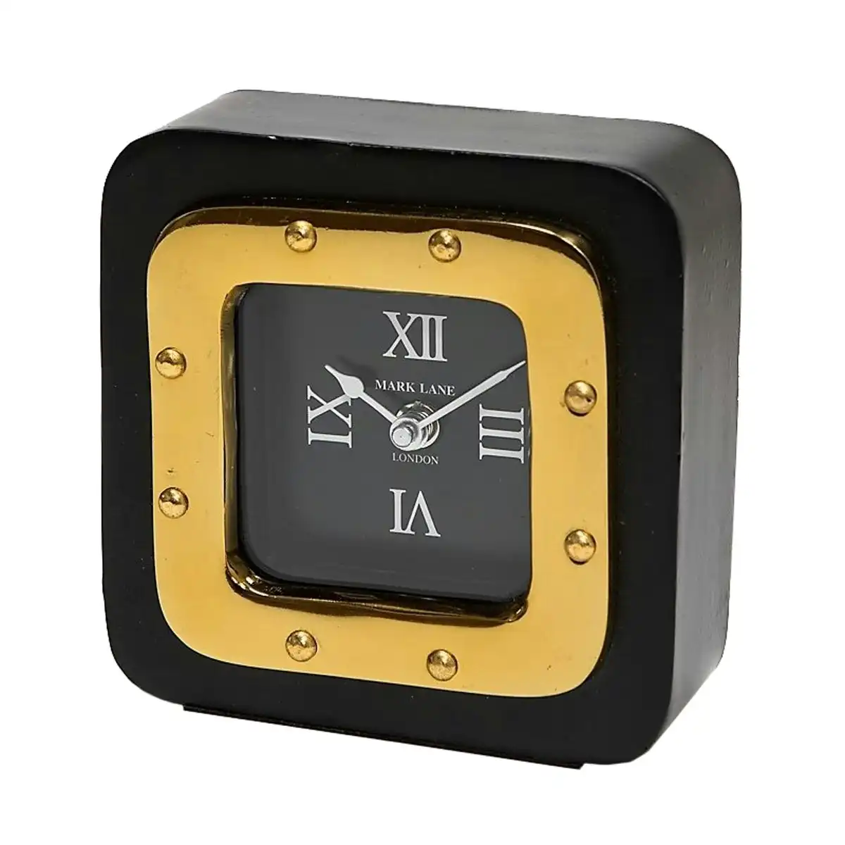 SSH Collection Retro Large Desk Clock - Black and Gold