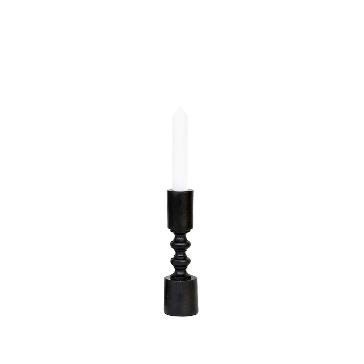 SSH Collection Ripple 16. 5cm Single Candle Stand - Black