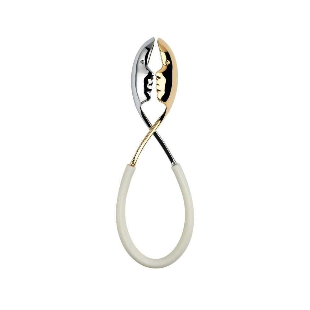 Bugatti Kiss Salad Tongs - White/Gold