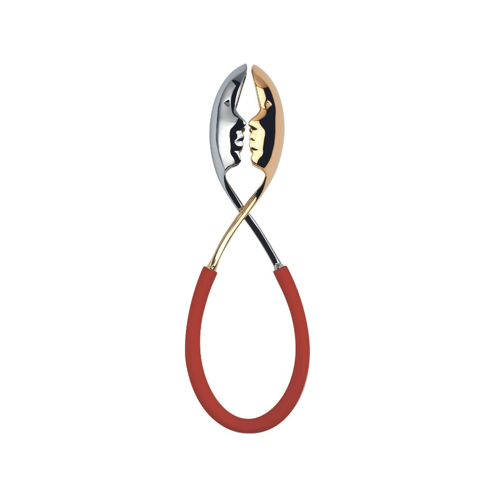 Bugatti Kiss Salad Tongs - Red/Gold