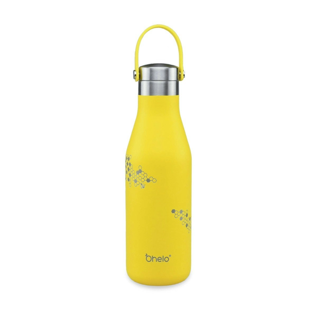 Ohelo 500ml Drink Bottle with Etched Bees - Yellow