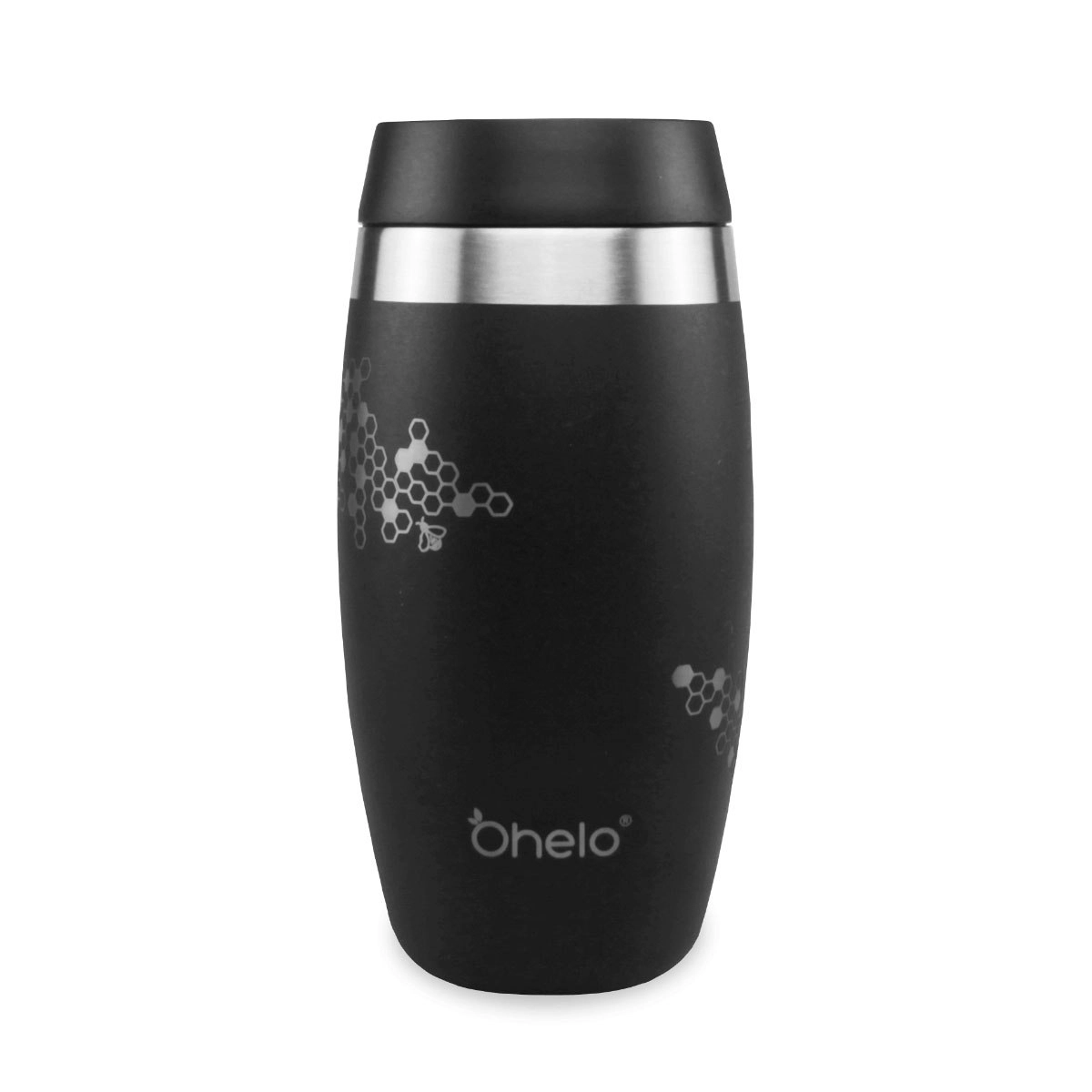 Ohelo 400ml Tumbler with Etched Bees - Black