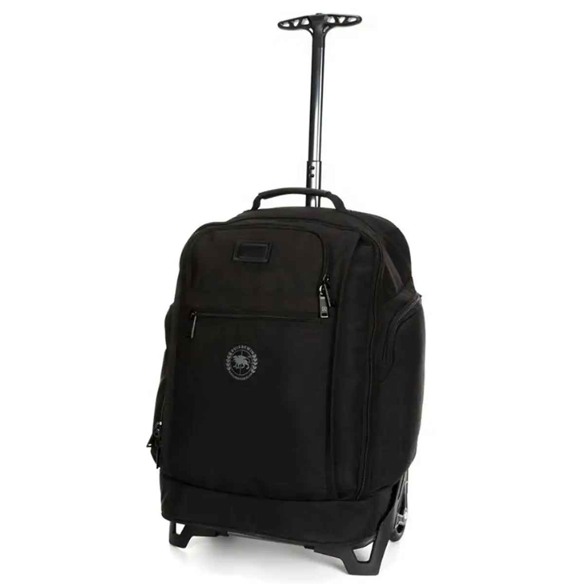 Suissewin Swiss Wheeled Bag Lightweight Big Wheels Carry On Travel Suitcase Rolling Tote SN19350 Black