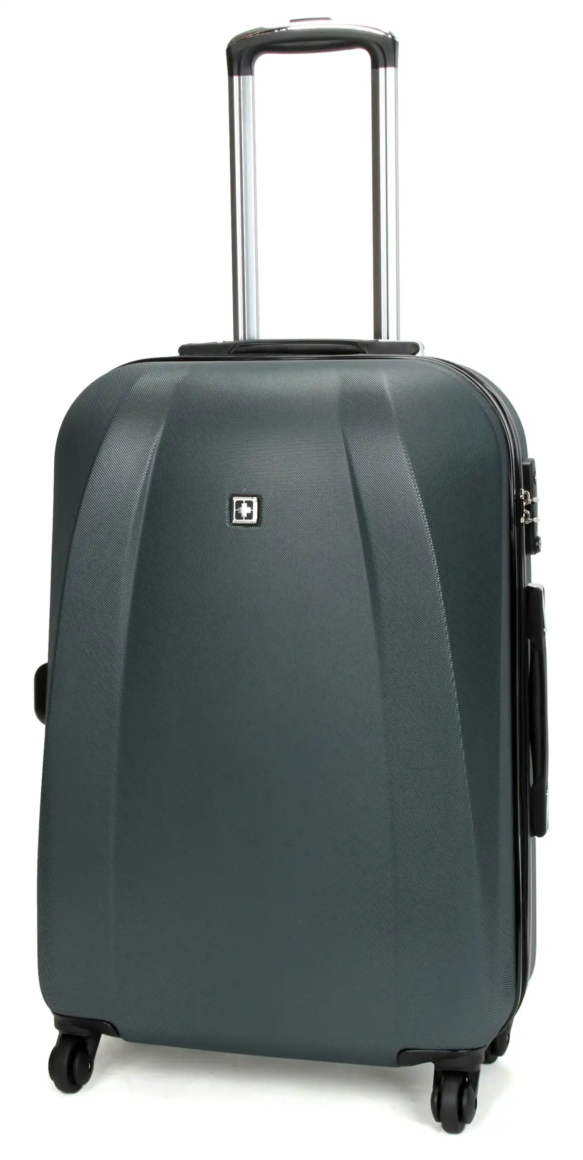 Suissewin Swiss Luggage Suitcase Lightweight With TSA Locker 360 Degree Rolling Carry on Hardcase SN6104A Grey
