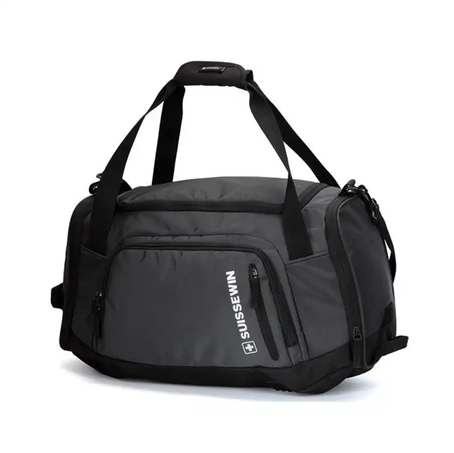 Suissewin Swiss Water-Resistant Gym Sport Crossbody Travel Duffel Bag Luggage Hand Bag SN5015 Grey