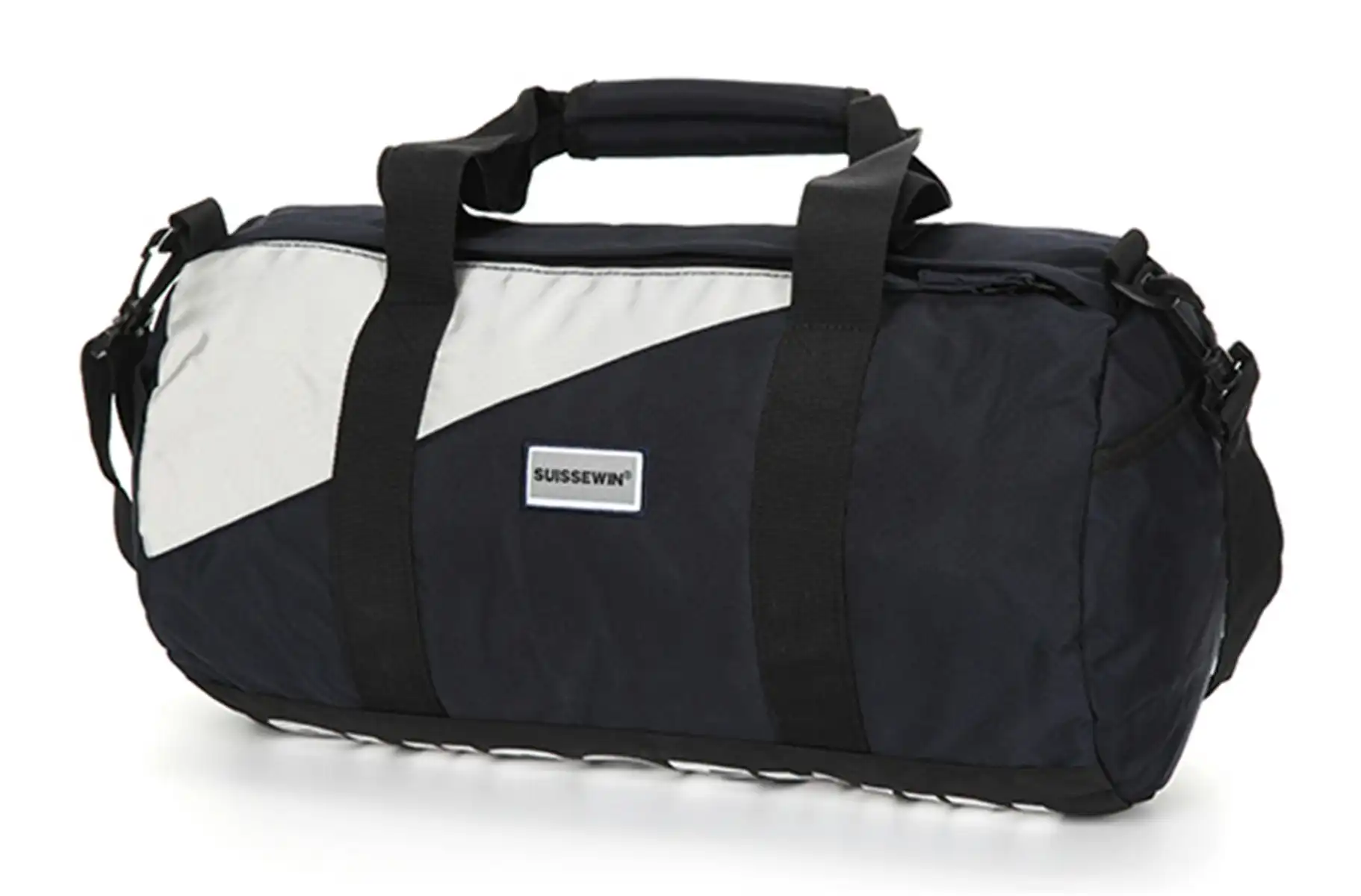 Suissewin Swiss Water-Resistant Gym Sport Bag Crossbody Travel Duffel Bag SNK18008 Black