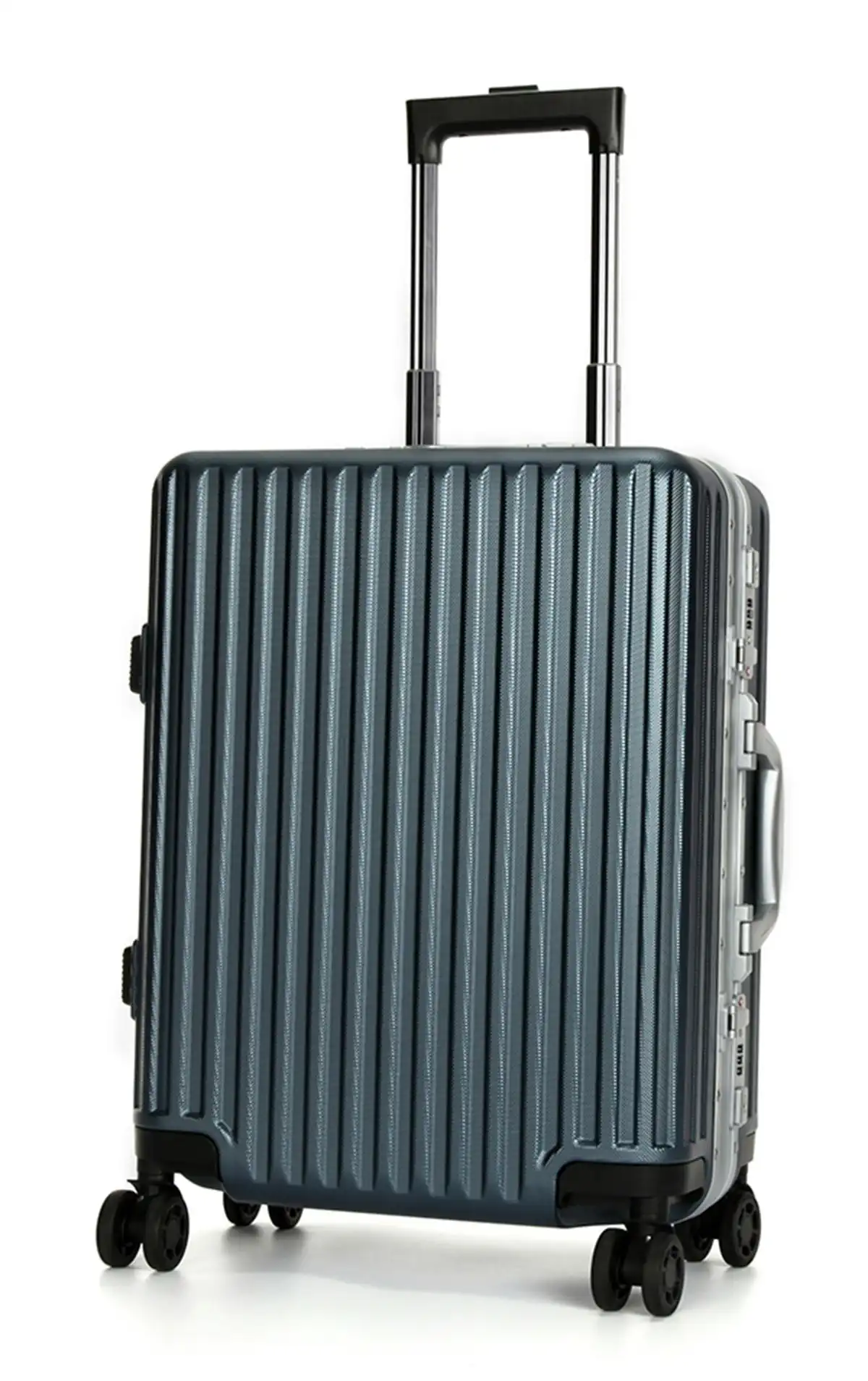 Suissewin Swiss Aluminium Luggage Suitcase Lightweight TSA locker 8 wheels Check In HardCase SN7619B Blue
