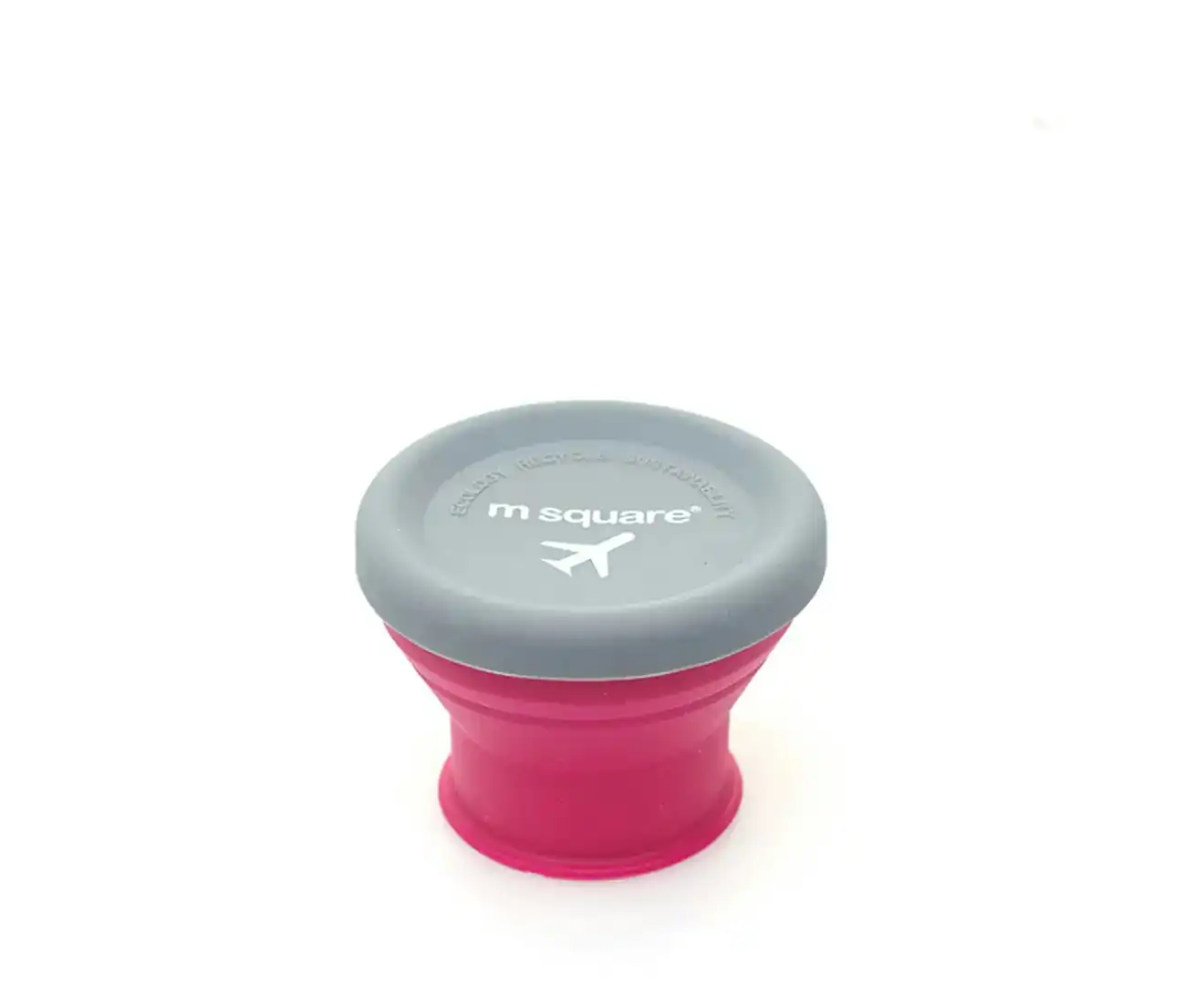 M Square Folding collapsible eco-friendly outdoor silicone cup with lip size S Pink