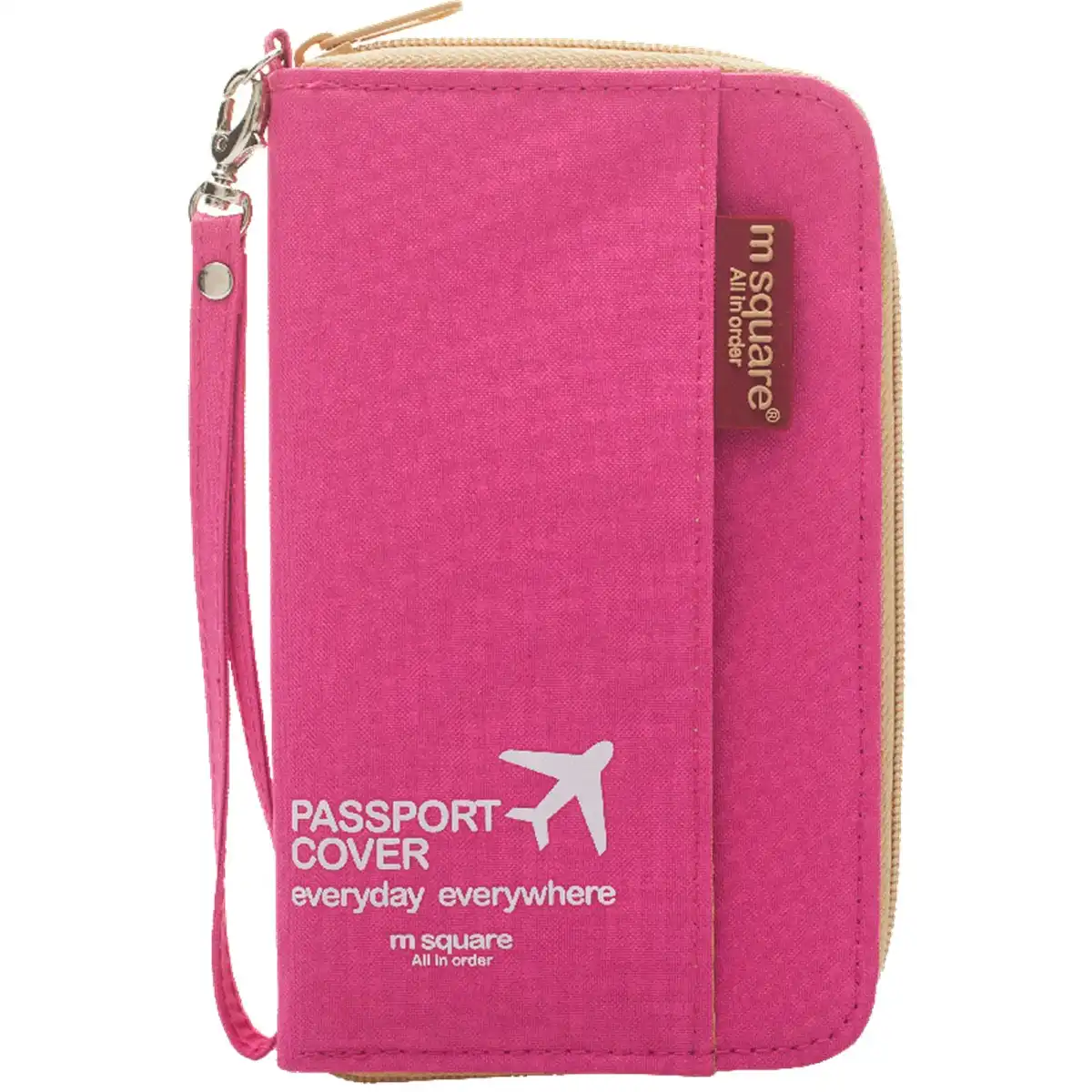 M Square multinational colorful traveling passport wallet bag short version Pink