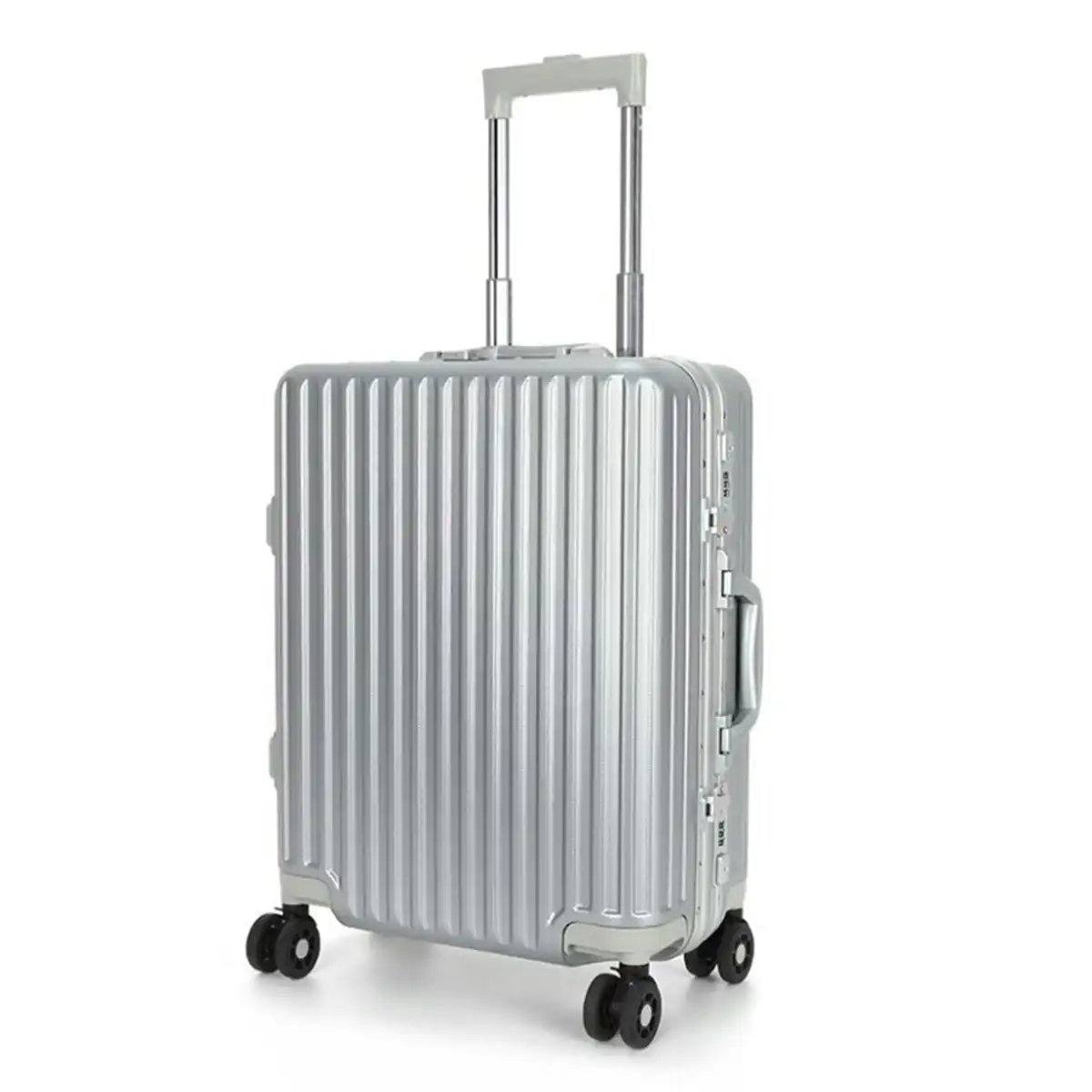 Suissewin Swiss Check In Aluminium Luggage Suitcase Lightweight - TSA lock HardCase 28" Silver