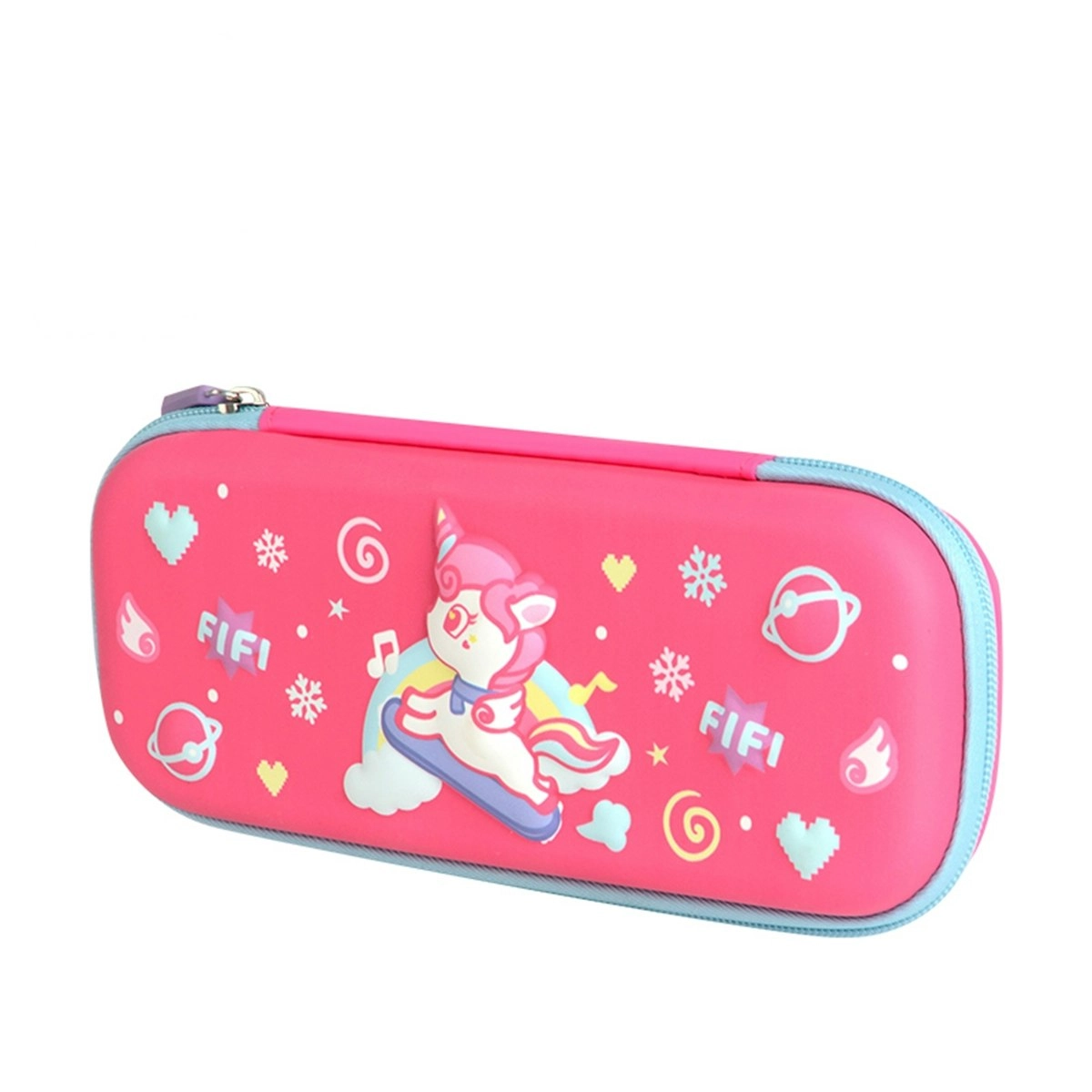 Yome 180 Degree Opening Kids School Pencil Case With 3D EVA Cartoon Pattern C Pink