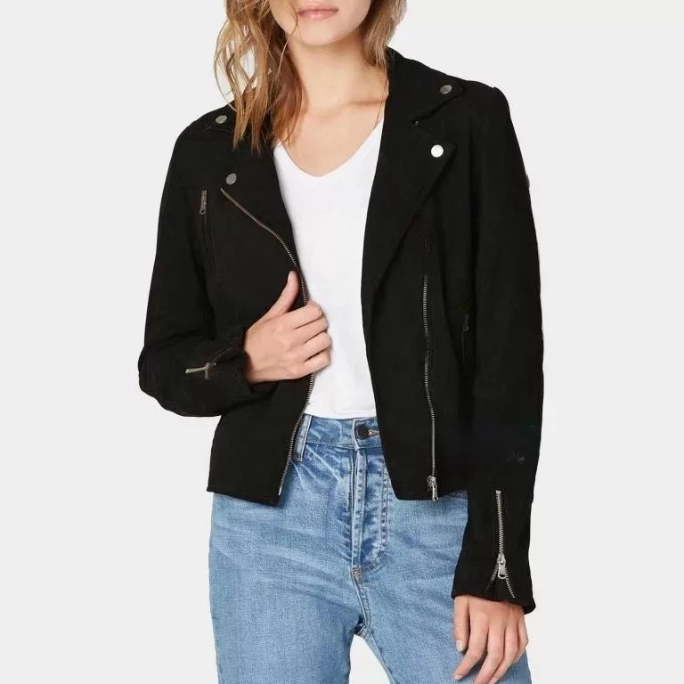 Womens Black Suede Jacket/Biker