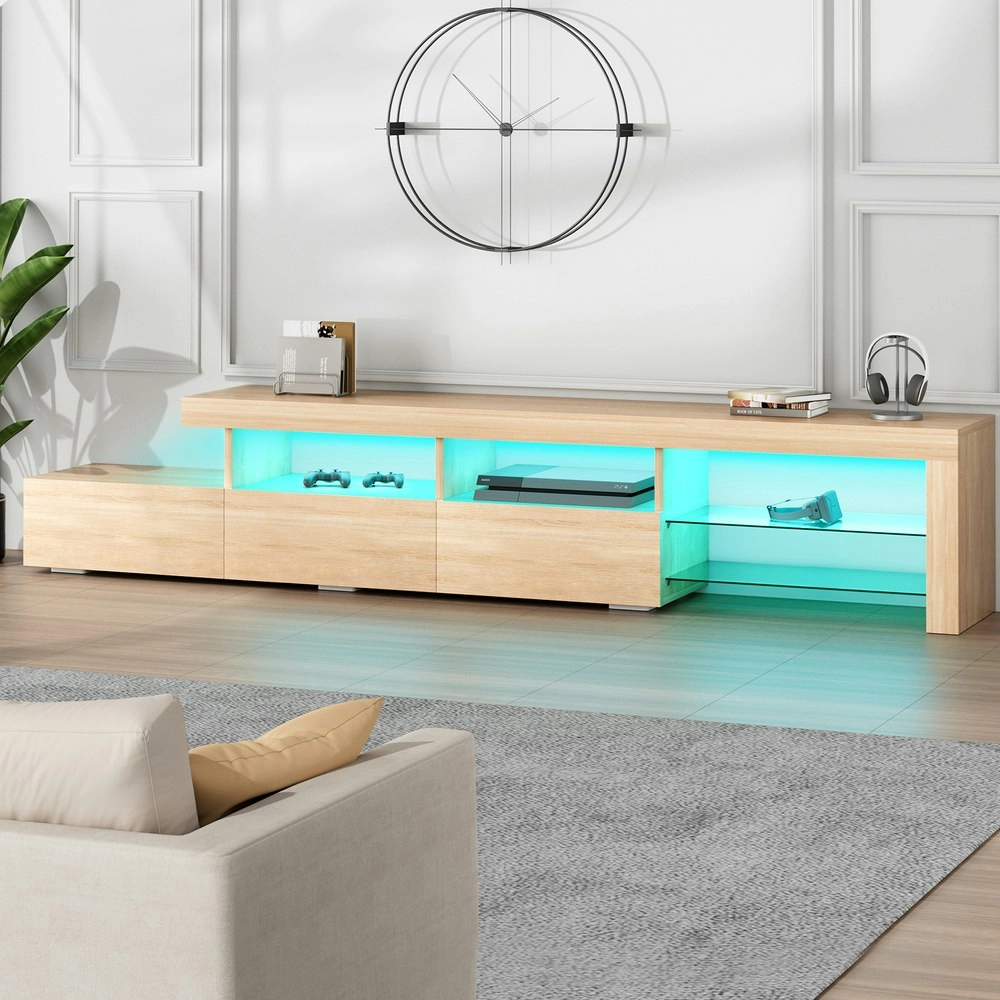 Alfordson Entertainment Unit 220cm LED Oak