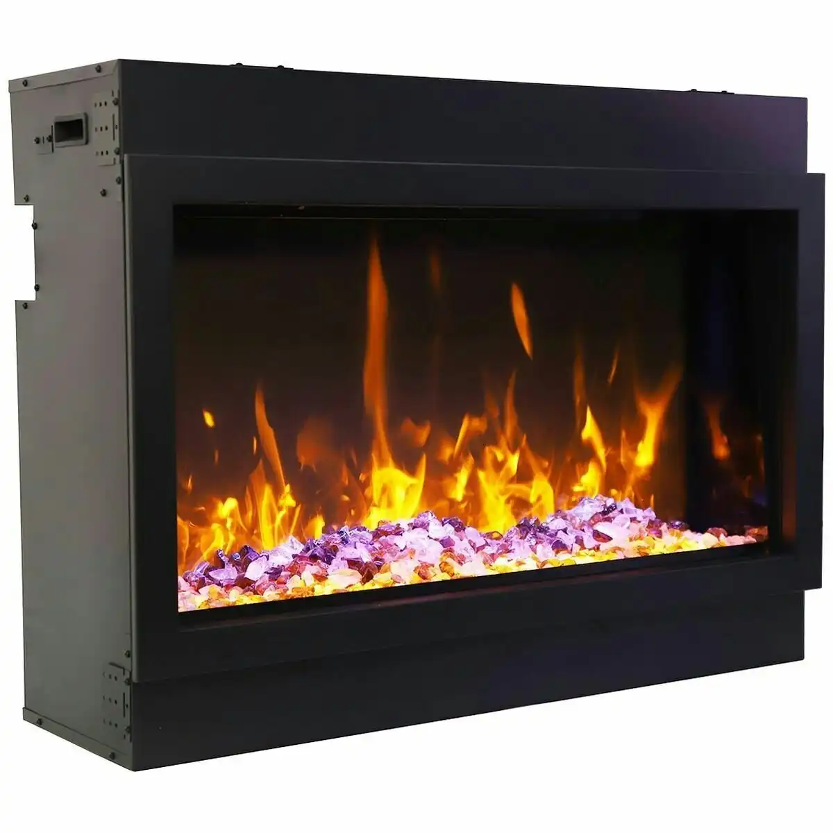 Remii 45 Inch Extra Tall Indoor Built-in Electric Fireplace with Black Steel Surround