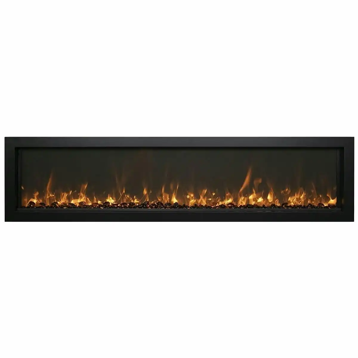 Remii 45 Inch Extra Slim Indoor Built In Electric Fireplace with Black Steel Surround