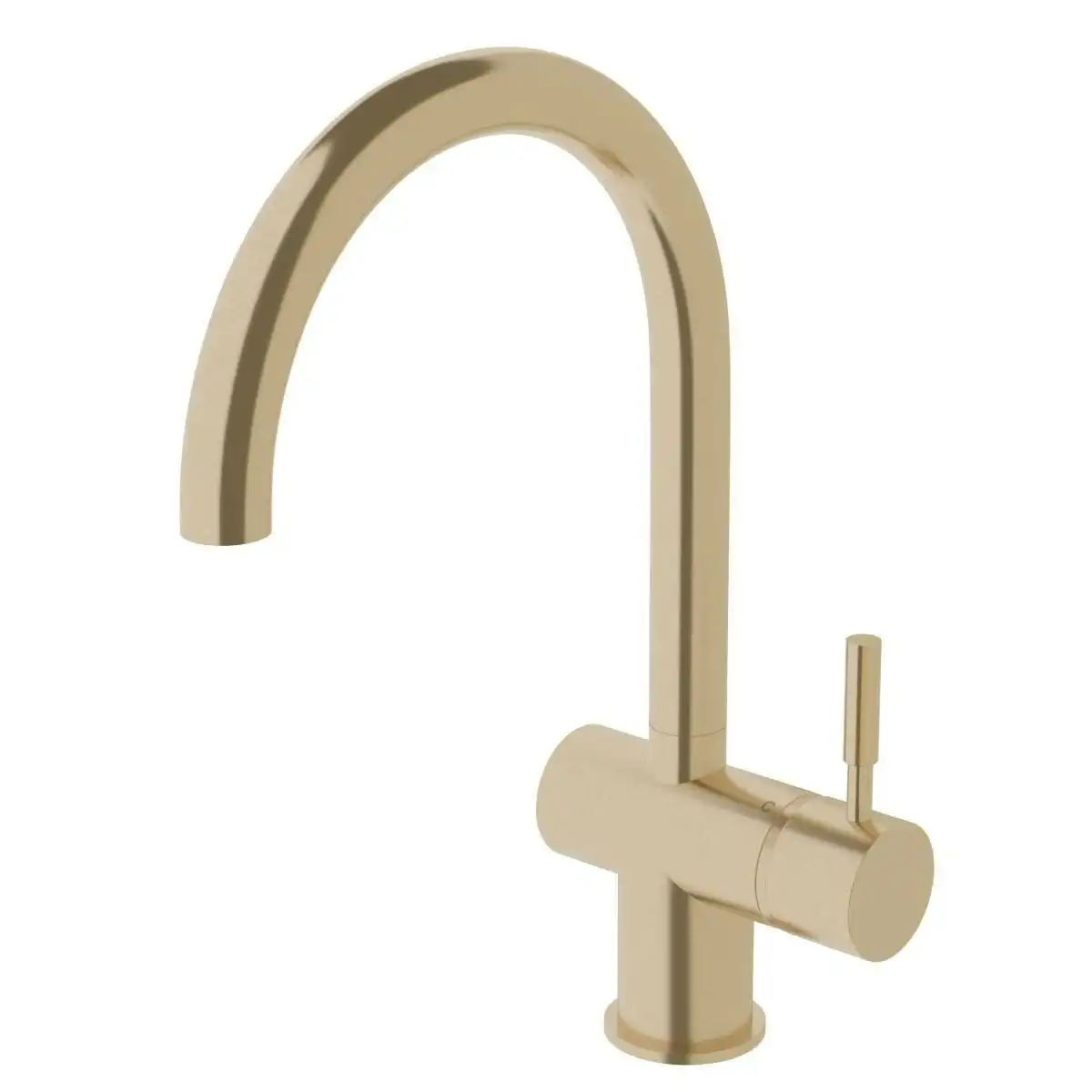 Sussex Taps Voda Sink Mixer Curved Brushed Brass Gold