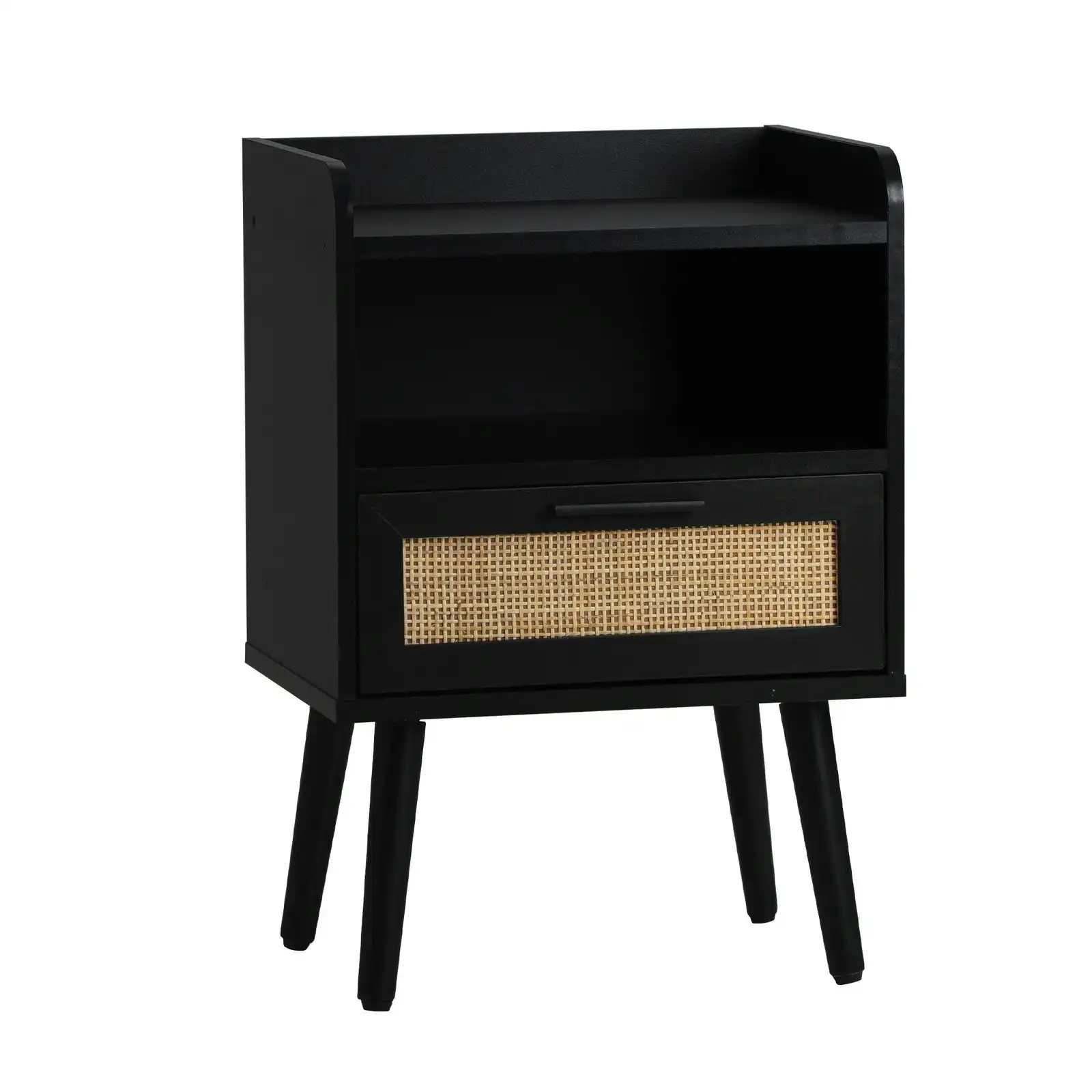 Oikiture 2X Bedside Table Drawer Side Table Storage Cabinet Nightstand Rattan