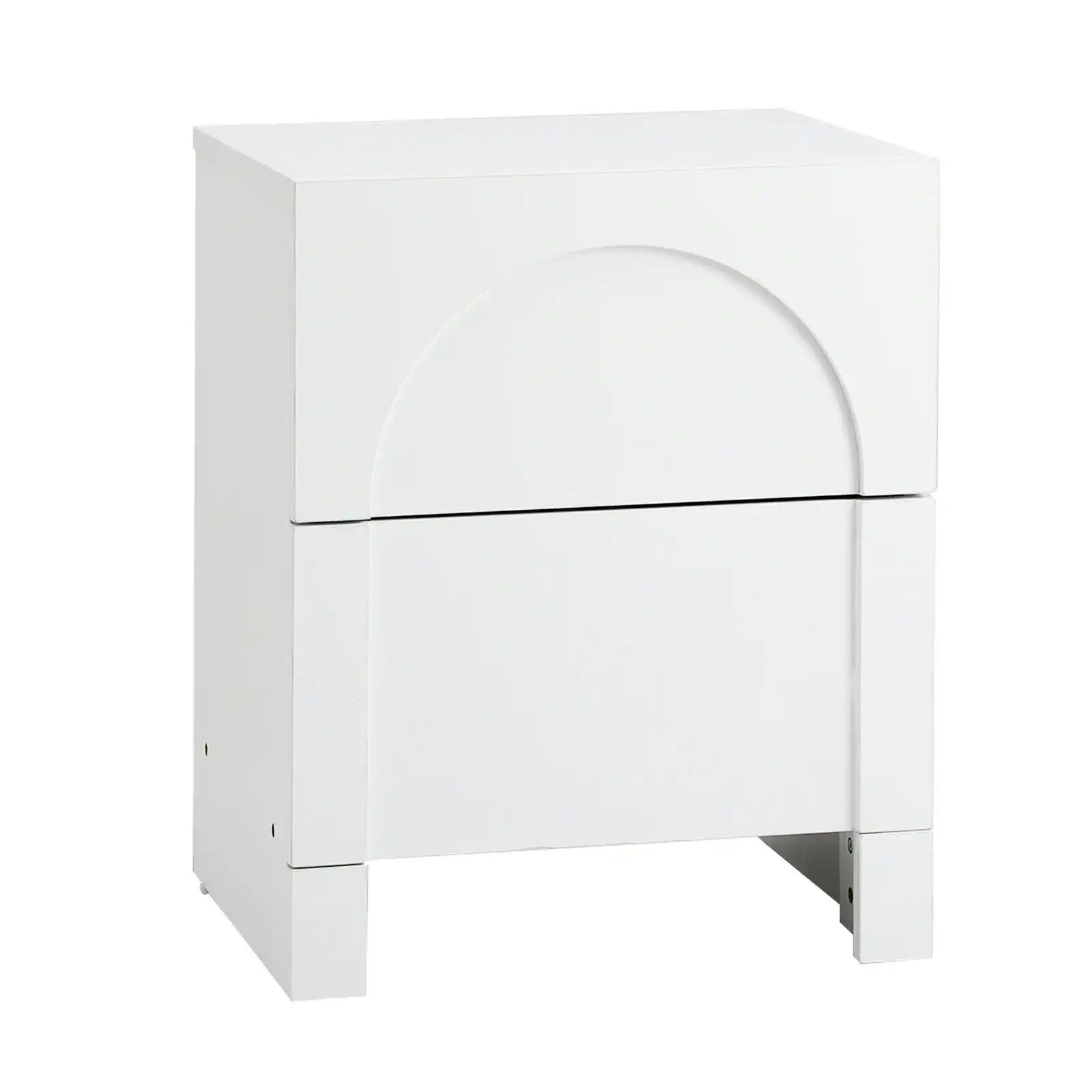 Oikiture 2X Bedside Table 2 Drawers Side Table Storage Cabinet Nightstand White