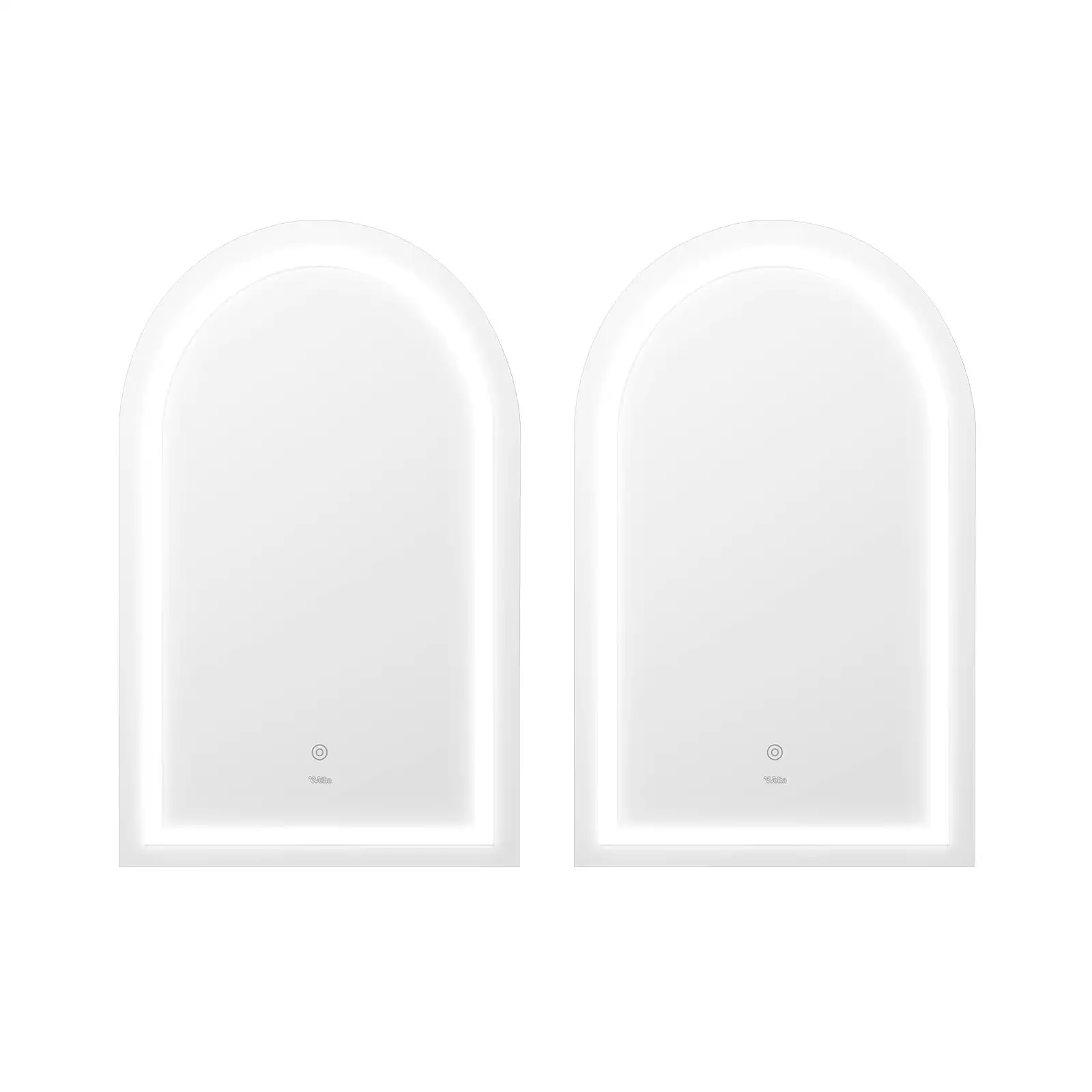 Welba 2PCS 860x500mm LED Arched Bathroom Mirror Anti-fog Makeup Makeup Mirrors