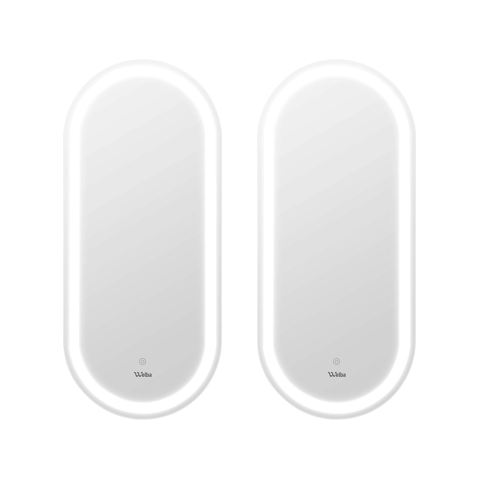 Welba 2PCS 1000x450mm LED Oval Bathroom Mirror Anti-fog Wall Makeup Mirrors