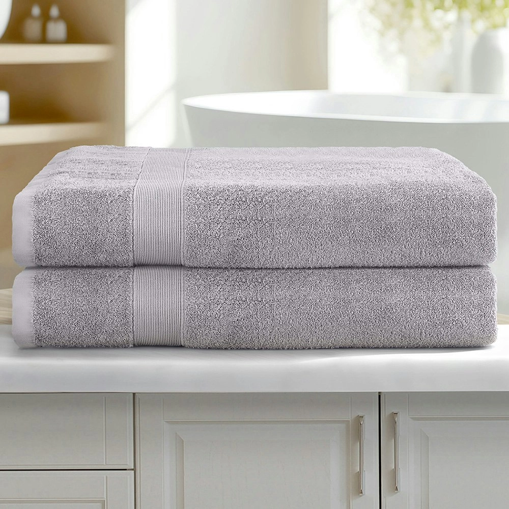 2 Pack Bath Sheets Set Cotton Extra Large Towel Grey