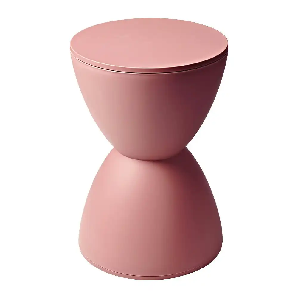 Furb Round Side Table Modern Hourglass Stool Round Stools Pink Plastic Chair