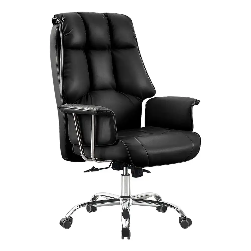 Furb Executive Office Chair PU Leather High-Back Thick Padded Back Support Black