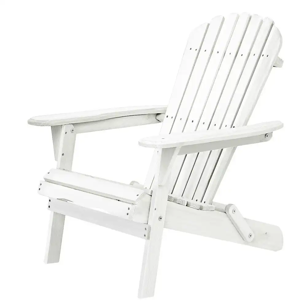 Groverdi Wooden Outdoor Adirondack Chairs Patio Furniture Backyard Deck Lounge Park Garden White