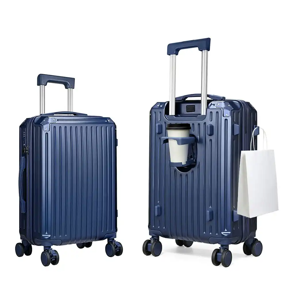Tabibito Luggage 2 Pcs Set PC+ABS Suitcase Spinner TSA Lock USB Port Cup Holder