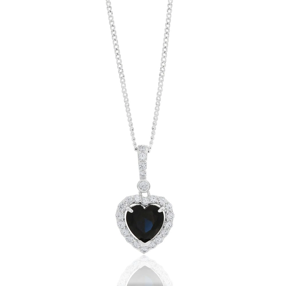 Sterling Silver Zirconia Heart Pendant