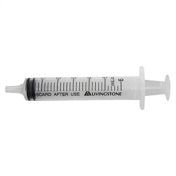 Livingstone Syringe, 5ml, Luer Slip Tip, Latex Free, Hypoallergenic, Non-Sterile, Loose x1484