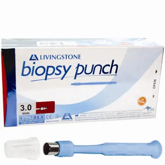 Livingstone Biopsy Punch with Stainless Steel Cutting Edge Sterile 3mm 10 Box