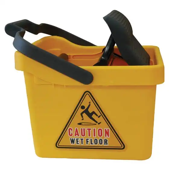 Livingstone Rectangular Mop Bucket with Wringer Yellow 16L