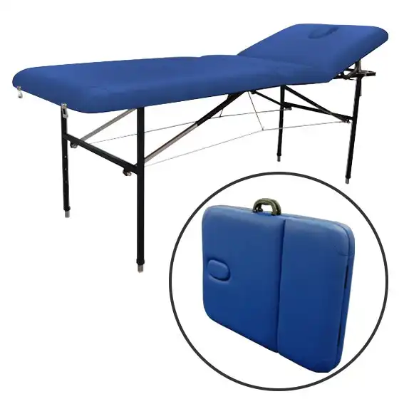 Livingstone Elite 635 Portable Massage Table, Blue, 186 x 66 x 79cm, 200kg Capacity, Foldable