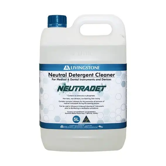 Livingstone Neutradet Neutral pH Medical and Dental Instruments and Devices Detergent Cleaner 5L