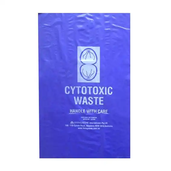 Livingstone Cytotoxic Biohazard Waste Bags, 60 x 100cm, 70 Litres, Purple, Heavy Duty Plastic, 100/Carton x5