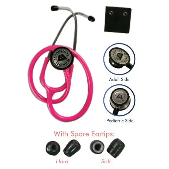 Livingstone Cardiology Legend 3 Combo-Head Adult and Paediatric Dual Head Chest Piece Stethoscope Highest Acoustic Sensitivity Pink